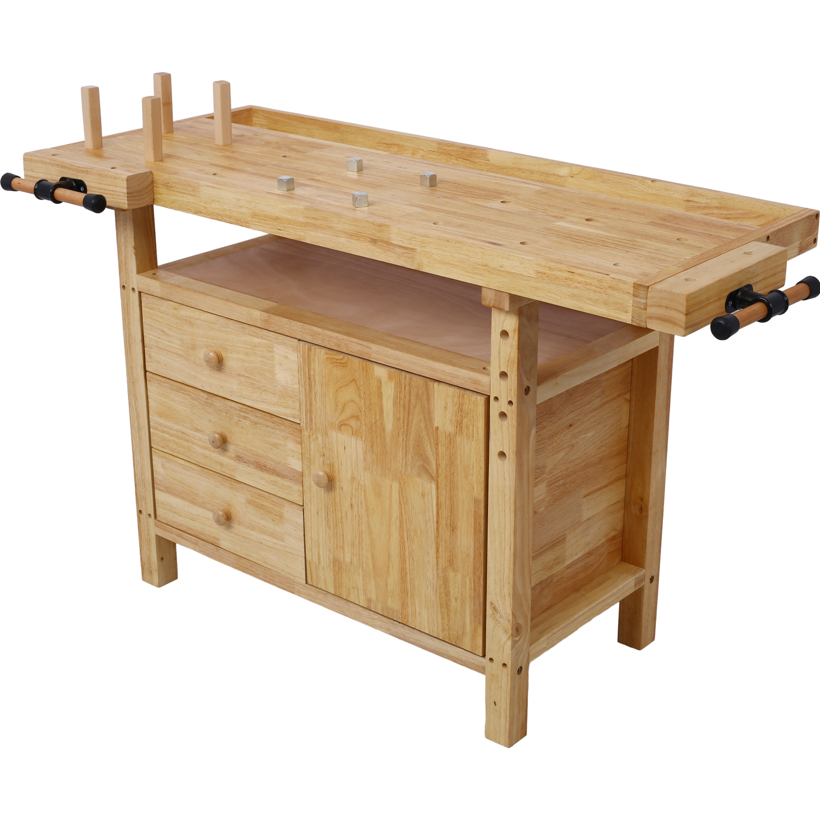 Wood Workbench - Wooden Workbench for Garage Workshop and Home, with Rapid Action Woodworking Vise 7 Inch Jaw Width Made with Heavy-Duty Cast Iron ,GRAY - Image 8