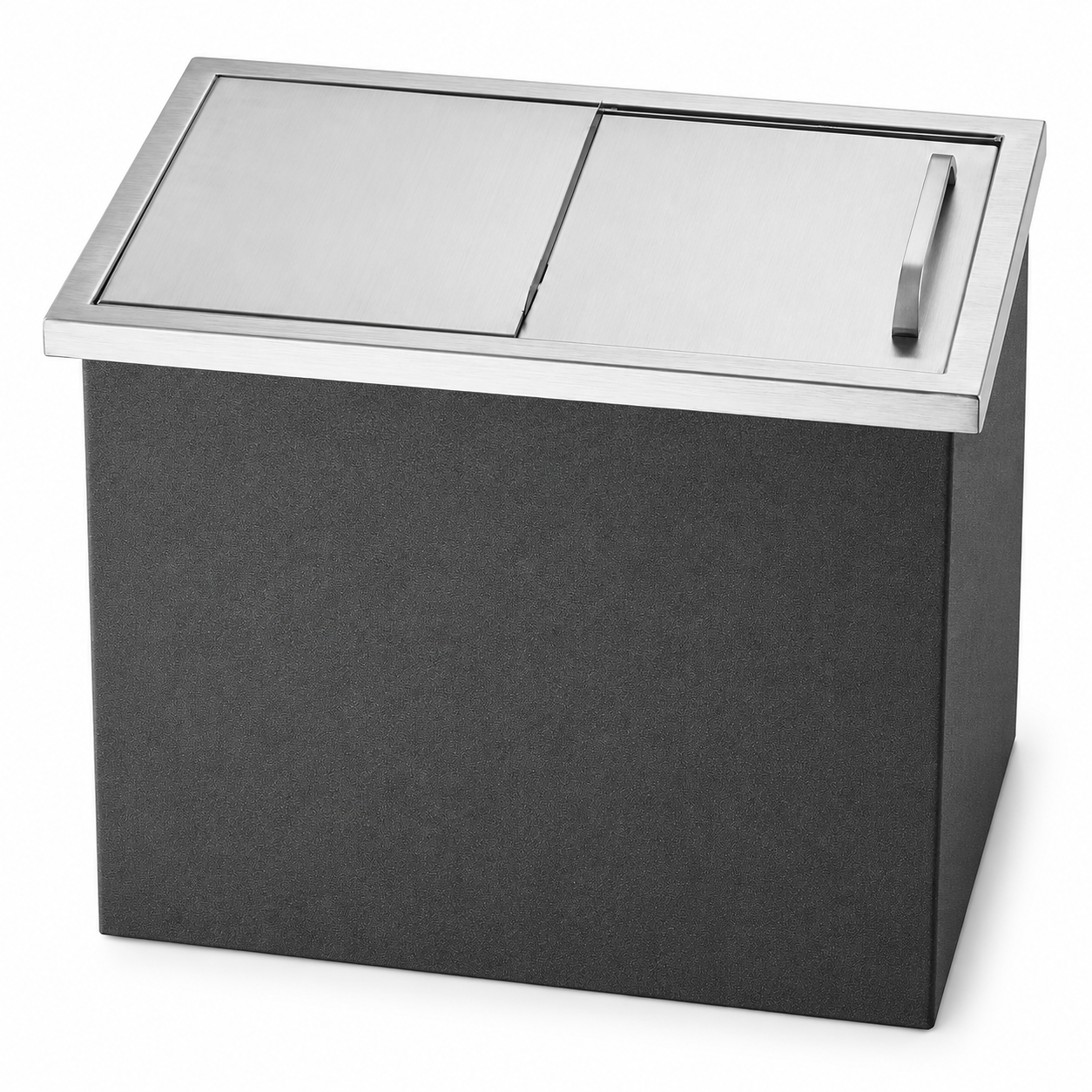 Drop-In Ice Chest, Stainless Steel Ice Storage Box with Sliding Lid and Drain Hose, Ice Bin for Chilled Wine, Beer, Beverage (22 x 17 x 12 Inches)