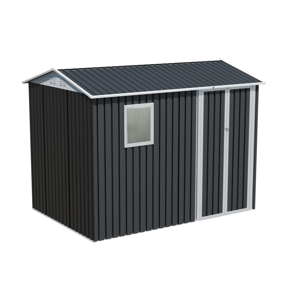 9x6 FT Metal Garden Shed with 1 Windows for Outdoors Patio Hinge Doors Storage Sheds