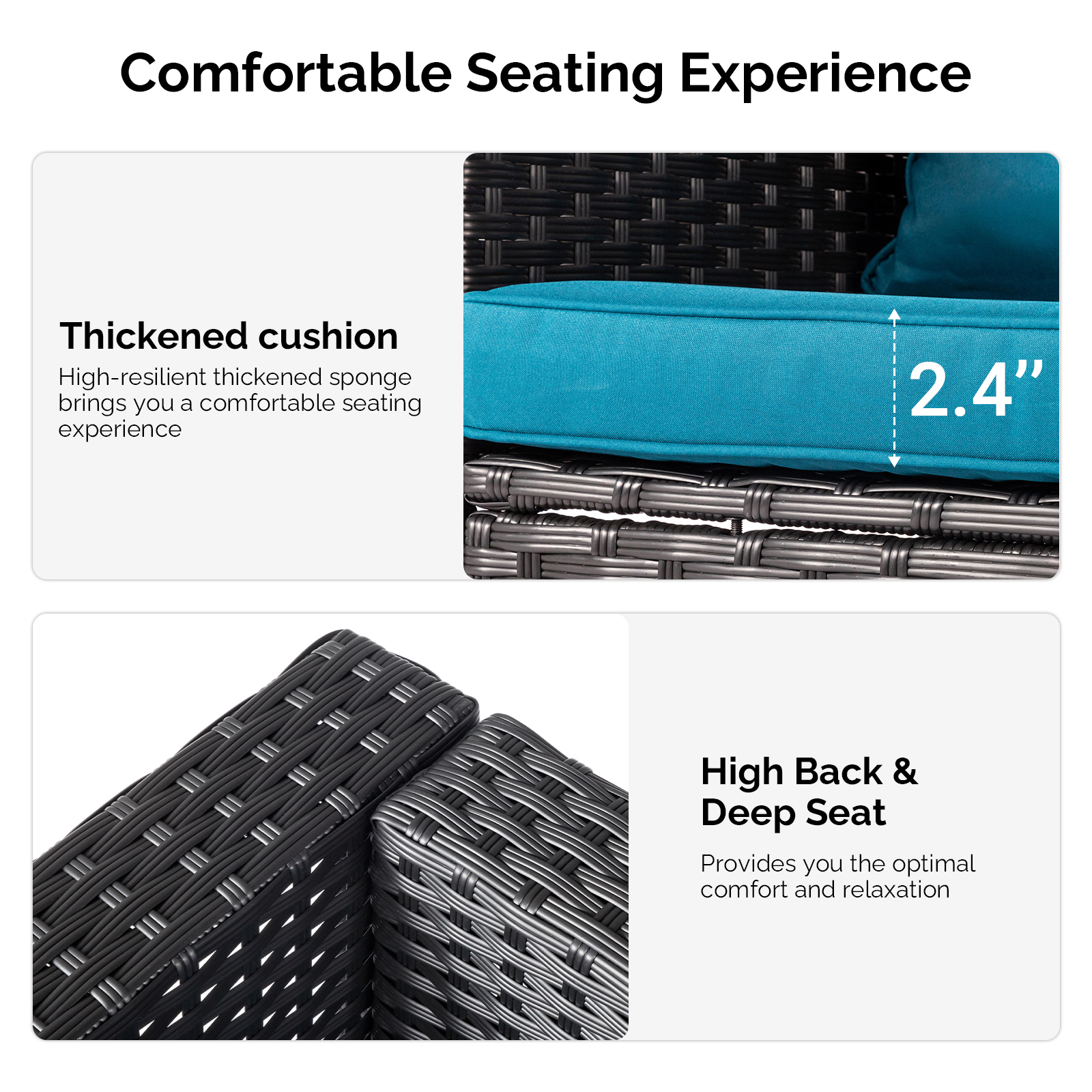 2pcs armless sofa + 2pcs footstool + 1pcs double sofa + 1pcs coffee table - Image 7