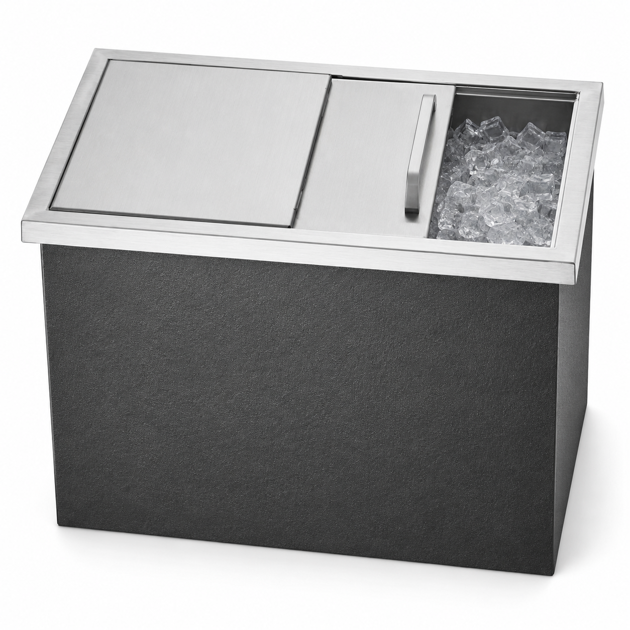 Drop-In Ice Chest, Stainless Steel Ice Storage Box with Sliding Lid and Drain Hose, Ice Bin for Chilled Wine, Beer, Beverage (22 x 17 x 12 Inches) - Image 5