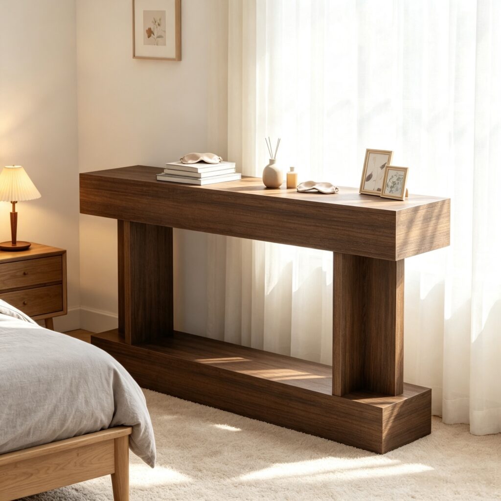 Brown 63" Long Console Table, Vintage Narrow Entryway Table with Storage Shelf for Living Room Hallway