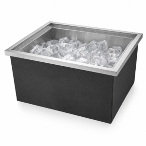 Drop-In Ice Chest, Stainless Steel Ice Storage Box with Lid and Drain Hose, Ice Bin for Chilled Wine, Beer, Beverage (21 x 17 x 18 Inches)