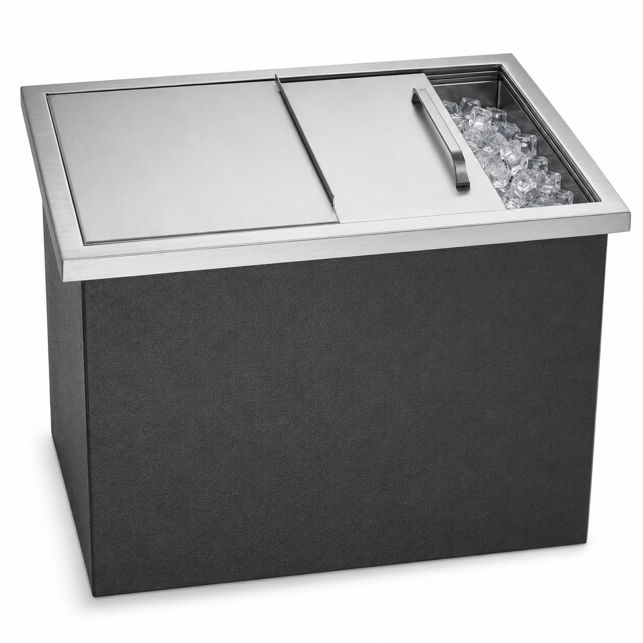 Drop-In Ice Chest, Stainless Steel Ice Storage Box with Sliding Lid and Drain Hose, Ice Bin for Chilled Wine, Beer, Beverage (22 x 17 x 12 Inches) - Image 6