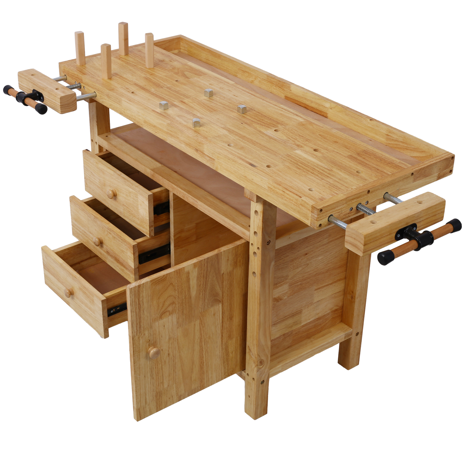Wood Workbench - Wooden Workbench for Garage Workshop and Home, with Rapid Action Woodworking Vise 7 Inch Jaw Width Made with Heavy-Duty Cast Iron ,GRAY - Image 4