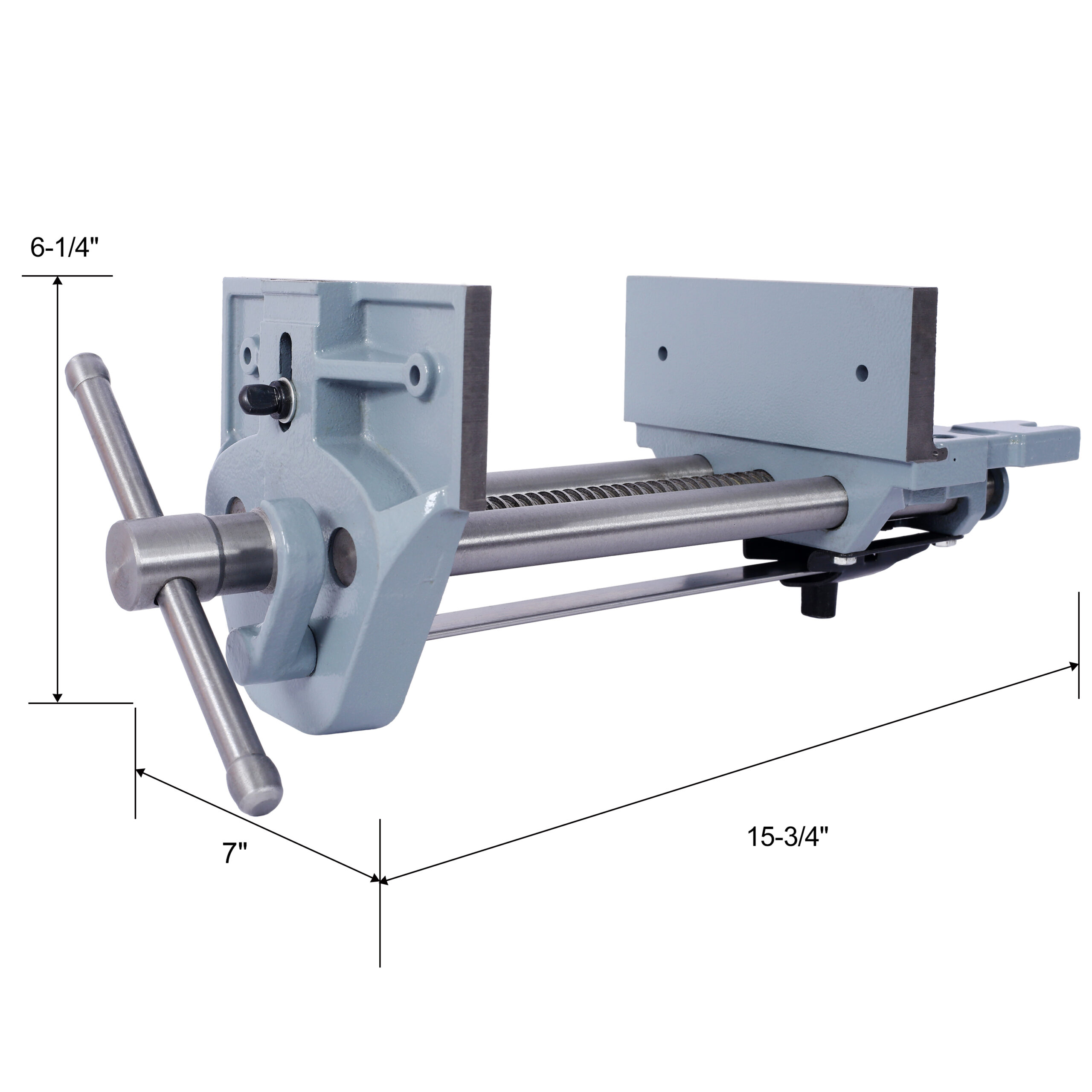 Wood Workbench - Wooden Workbench for Garage Workshop and Home, with Rapid Action Woodworking Vise 7 Inch Jaw Width Made with Heavy-Duty Cast Iron ,GRAY - Image 2